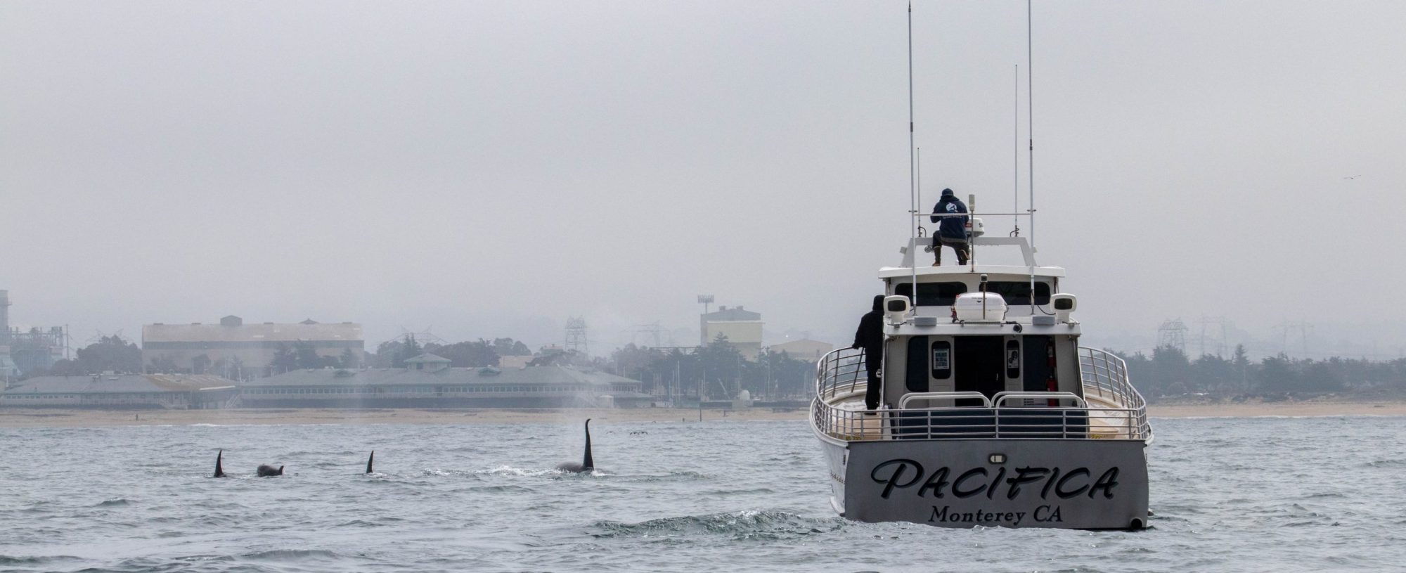 a small boat in a large body of water